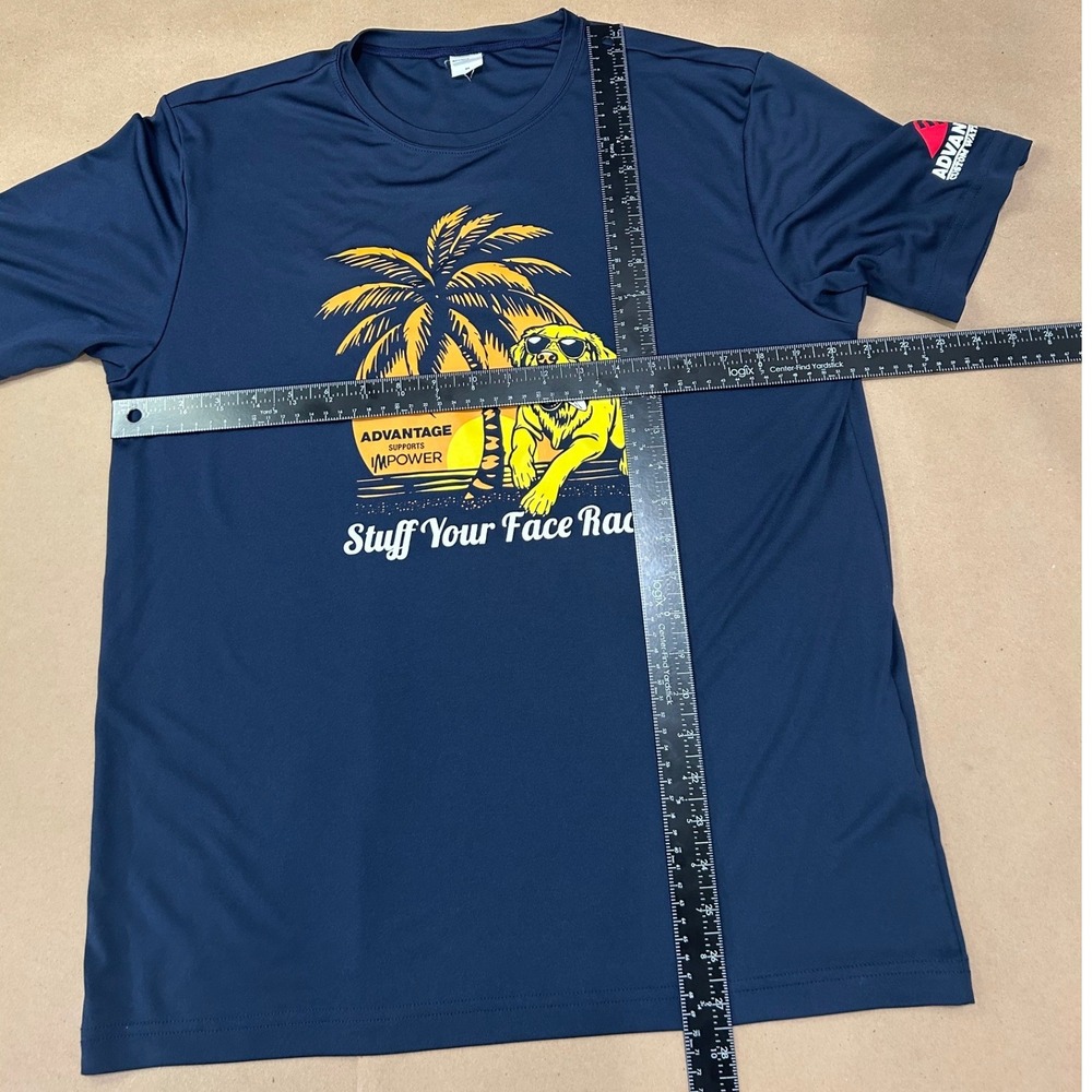 Sport-Tek Navy Blue Stuff Your Face Race T-Shirt Mens Medium - Picture 7 of 7